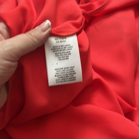 Women’s BCBGMaxAzria Flowy Dress- Bright Poppy-Size Medium-Midi- High Low - Picture 5 of 5